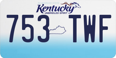 KY license plate 753TWF
