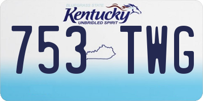 KY license plate 753TWG