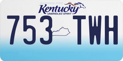 KY license plate 753TWH
