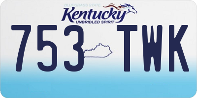 KY license plate 753TWK