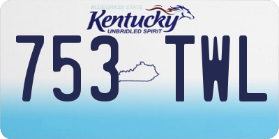 KY license plate 753TWL