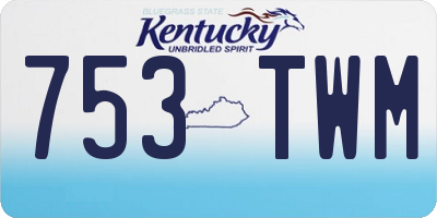 KY license plate 753TWM