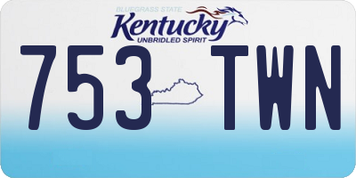 KY license plate 753TWN