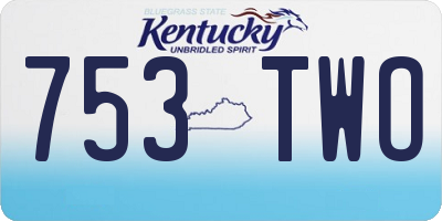 KY license plate 753TWO