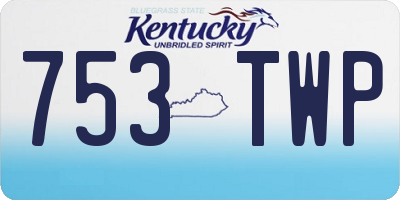 KY license plate 753TWP