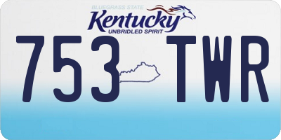 KY license plate 753TWR