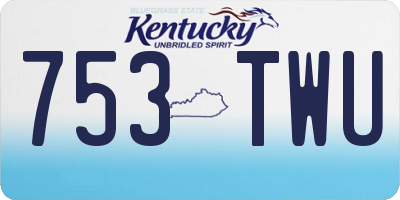 KY license plate 753TWU