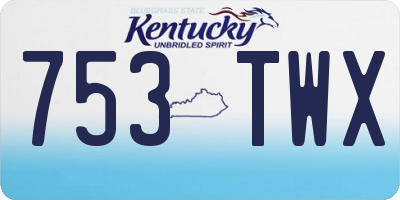 KY license plate 753TWX