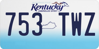 KY license plate 753TWZ