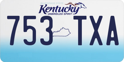 KY license plate 753TXA
