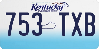 KY license plate 753TXB