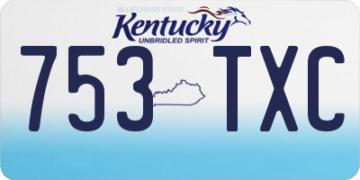 KY license plate 753TXC