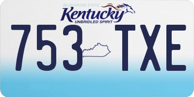 KY license plate 753TXE