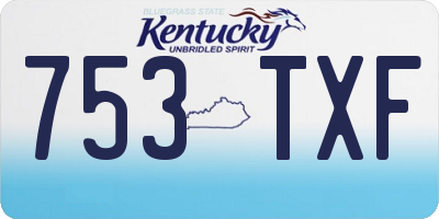 KY license plate 753TXF