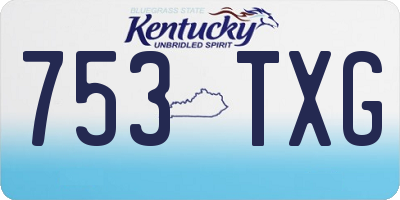 KY license plate 753TXG