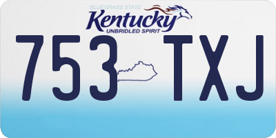 KY license plate 753TXJ