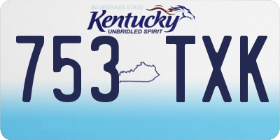 KY license plate 753TXK