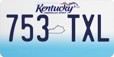 KY license plate 753TXL