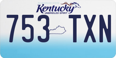 KY license plate 753TXN