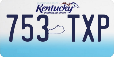 KY license plate 753TXP