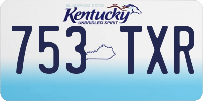 KY license plate 753TXR