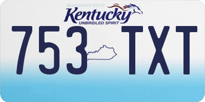 KY license plate 753TXT