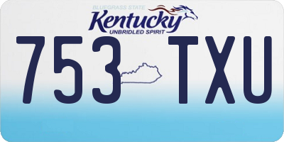 KY license plate 753TXU