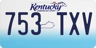 KY license plate 753TXV