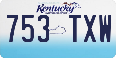KY license plate 753TXW