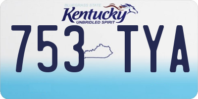 KY license plate 753TYA