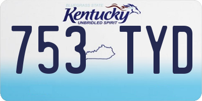 KY license plate 753TYD