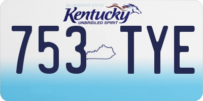 KY license plate 753TYE