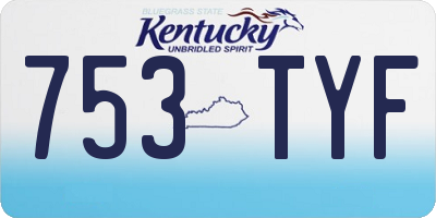 KY license plate 753TYF