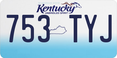 KY license plate 753TYJ