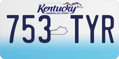 KY license plate 753TYR
