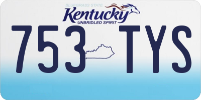 KY license plate 753TYS