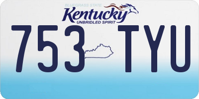 KY license plate 753TYU
