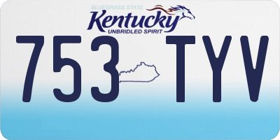 KY license plate 753TYV