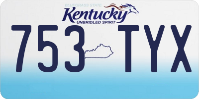 KY license plate 753TYX