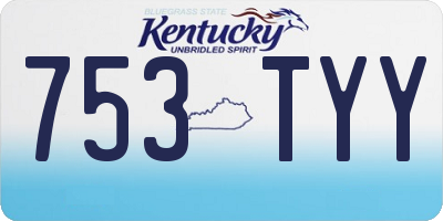 KY license plate 753TYY