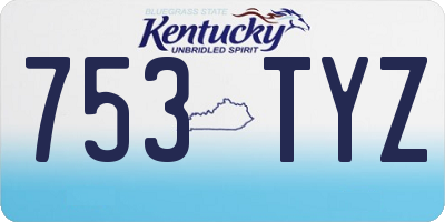 KY license plate 753TYZ