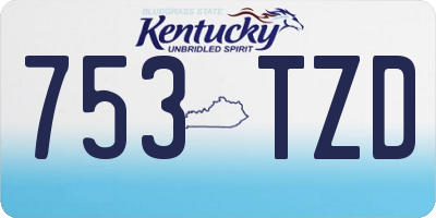 KY license plate 753TZD