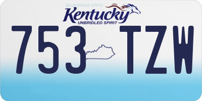 KY license plate 753TZW