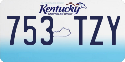 KY license plate 753TZY