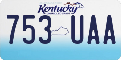 KY license plate 753UAA