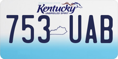 KY license plate 753UAB