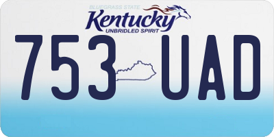 KY license plate 753UAD