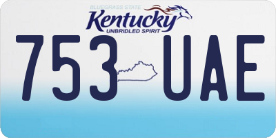 KY license plate 753UAE