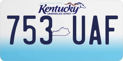 KY license plate 753UAF