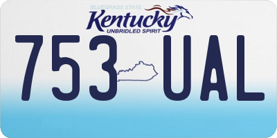 KY license plate 753UAL